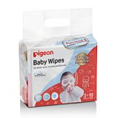 Pigeon - Baby Wipes 80s 100% H2o 3-In-1 Pack