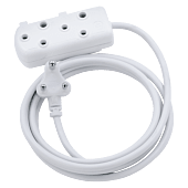 SWITCHED Light DUTY SBS EXTENSION LEADS 2 x 16A Socket 10m - White