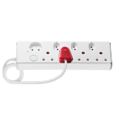 SWITCHED 8-way High Surge Multiplug 0.5m - White