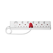 SWITCHED 12-way High Surge Multiplug 0.5m - White