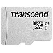 Transcend 300s 64GB MicroSDXC UHS-I Class 10 Memory Card - Silver (without Adapter)
