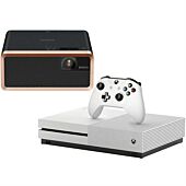 Epson EF-100W WXGA Portable laser projector + Xbox ONE S 1TB with 1 Controller Bundle, Retail Box , 1 year warranty-3months on Bulb