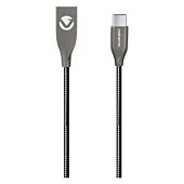 Volkano Iron Series Round Metallic Spring Micro USB Cable 1.2m Black