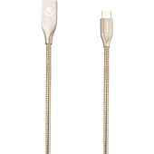 Volkano Iron Series Round Metallic Spring Type-C Cable 6ft - Champagne Gold
