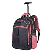 Volkano Orthopaedic Trolley Backpack 27L - Dark Grey/ Pink