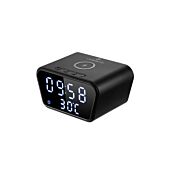 Volkano Awake series Alarm Clock with Wireless Charging - Black