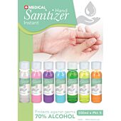 Medical Instant 70% Alcohol Hand Sanitizers 100ml Clear Pkt-5