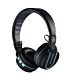 Amplify Fusion Series Bluetooth Wireless Headphones in Black and Blue with FM Radio