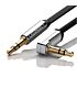 UGreen AV119 Right-angled 3.5mm Flat Aux Cable 2m - Black/Silver