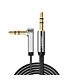 UGreen AV119 Right-angled 3.5mm Flat Aux Cable 2m - Black/Silver