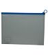 Brainware A4 Clear Carry Folder With Blue Easy Slide Zip