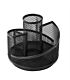 Brainware 5 Way Black Steel Mesh Rotating Pen Holder