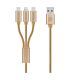 Bound Cord Series 3 in 1 Charge Cable Gold