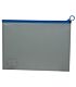 Brainware A4 Clear Carry Folder With Blue Easy Slide Zip