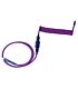 Keychron Premium Coiled Aviator USB Cable | Type-C + USB-A Adapter | Detachable Aviator Connector | 108 cm