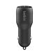 Belkin -  BoostCharge Dual USB-A Car Charger 24Watt  - Includes USB-A to USB-C Cable - Black