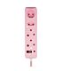 SWITCHED 4 Way Medium  Surge Protected Multiplug 0.5M Braided Cord Pink