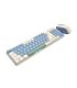 Redragon BS8772 Wireless Keyboard and Mouse Combo - Cream/Blue