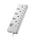 Switched 8-way Medium Surge Protection Multiplug with 0.5m Cord White
