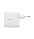 Belkin BoostCharge 24W Dual USB-A PD 3.0 PPS Wall Charger with USB-C Cable - White