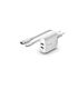 Belkin BoostCharge 24W Dual USB-A PD 3.0 PPS Wall Charger with USB-C Cable - White