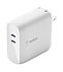 Belkin Dual 65W USB-C GaN Wall Charger with PPS - White